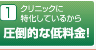 1 クリニックに特化しているから圧倒的な低料金！