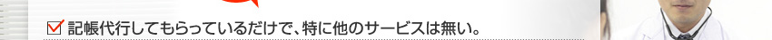 記帳代行してもらっているだけで、特に他のサービスは無い。